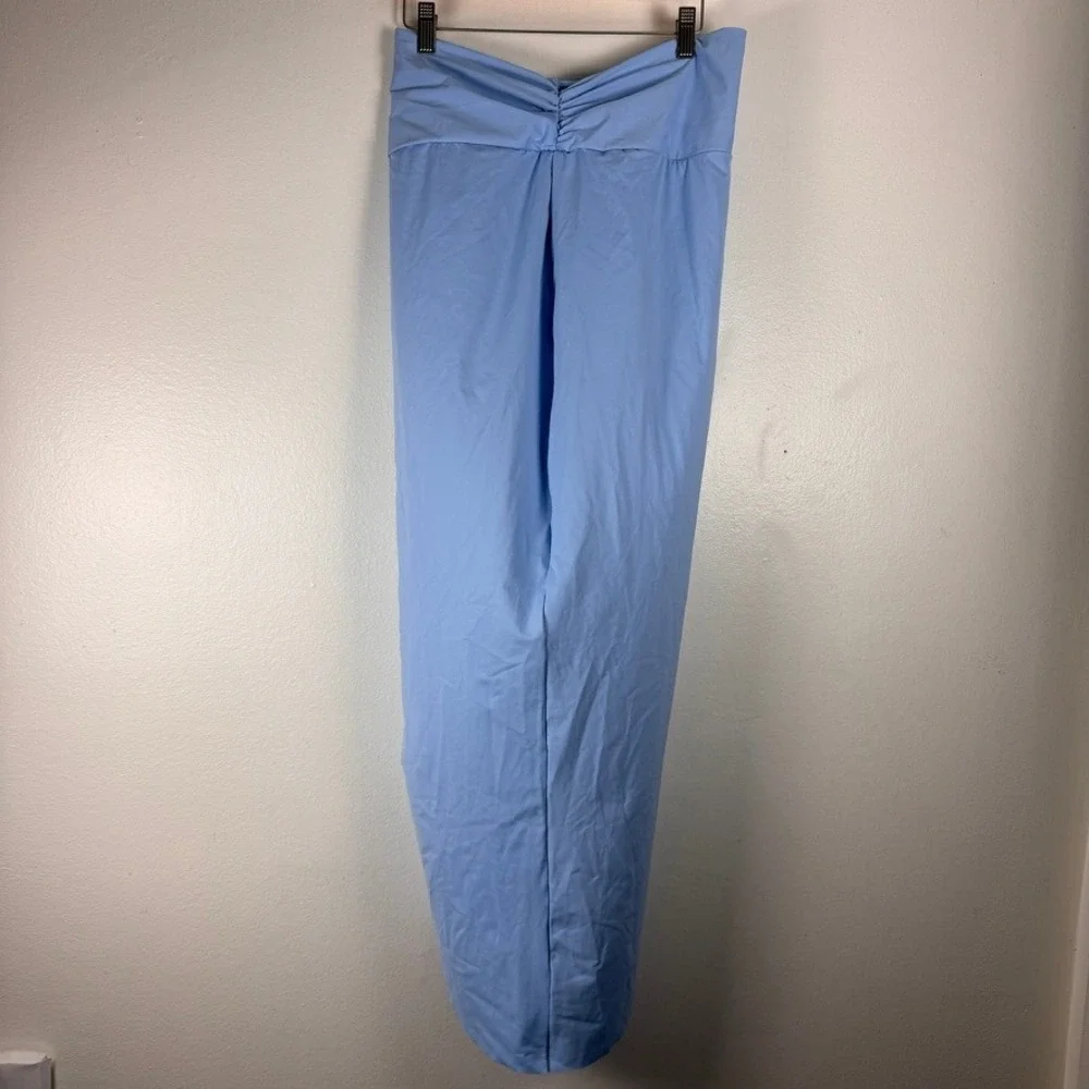 SKIMS Recycled Swim Sarong Skirt Iris Blue Twist Front SW-SKT-0016 NWT Large